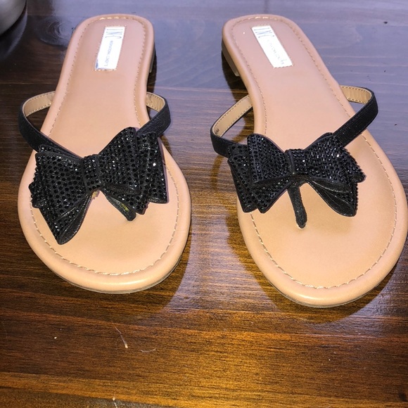 black bow sandals